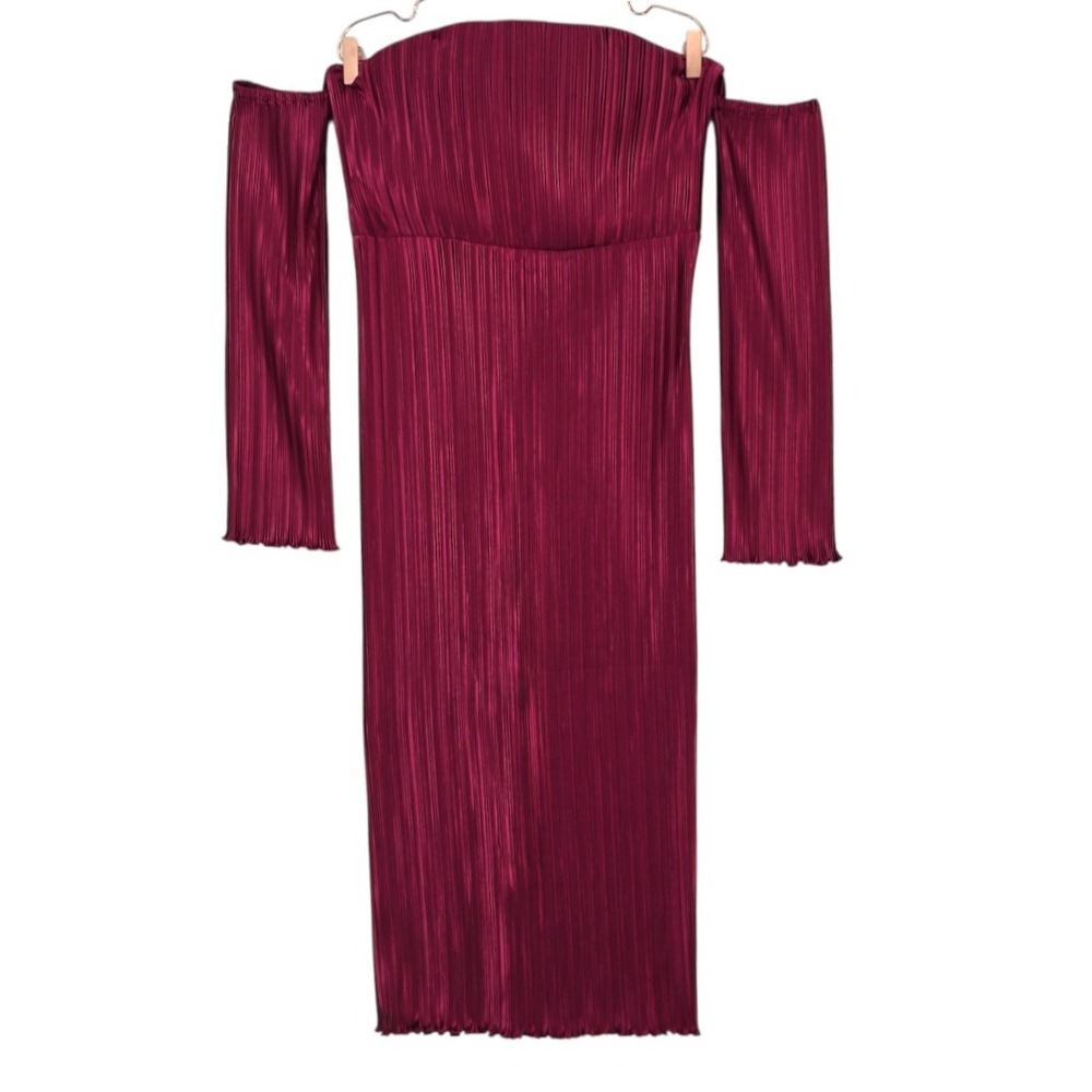 L'IDEE Anthropologie Women 12 Gatsby Convertible Midi Dress Oxblood Red Wine NWT - Picture 2 of 16